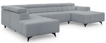 Corner sofa with sleeping function Ragussino U-shaped with side section Sicuro 70 left-hand side