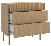 Nolie chest of drawers with three drawers, 90 cm, Oiled Oak