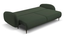 Bafra sofa bed with sleeping function and bedding container, olive velvet