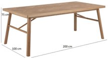 Siraca rectangular table, herringbone top, oak color, 200x100