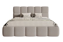 Upholstered bed 180x200 cm Cloudy with storage, light gray Legend 03