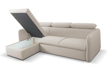 Corner sofa with sleeping function Paladia Castel 03 in hydrophobic fabric velour left side