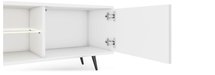 Bello TV cabinet with lamella fronts, 175 cm, white, LED, with black legs