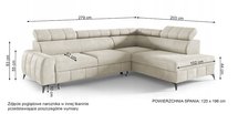 Corner sofa with sleeping function Dulia L-shaped legs black (Fabric: Trinity 14, Side: Left)