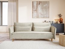 Ummo Magic Velvet 2201 three-seater sofa with a container, hydrophobic velor fabric, gold legs