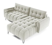 Corner sofa with sleeping function Minna L-shaped Amon 18 with container hydrophobic velvet universal