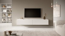 Telire TV cabinet 175 cm White with lamella front