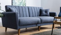 Rallion three-seater sofa bed linen blue