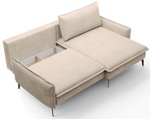 Corner sofa with sleeping function Glossy L-shaped Aphrodite 03 right-hand side