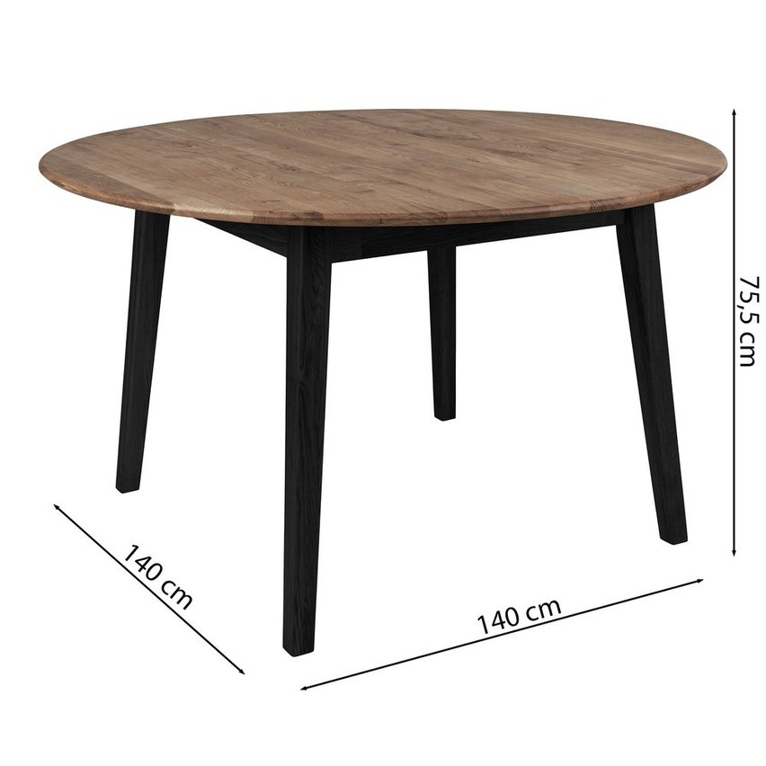 Tholive round table 140 cm burnt oak