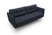 Portosello three-seater sofa bed with pocket spring and storage (Fabric: Castel 79, Legs: Gold)