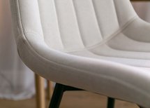 Roploy upholstered chair in cream velvet