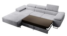 Ganta L-shaped corner sofa with sleeping function and Poso 55 container, left-hand corduroy