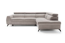 Hazryn L-shaped corner sofa bed with adjustable headrests and storage (Fabric: Cloud 81, Side: Right)