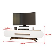 Ovalia TV cabinet 145 cm with white front