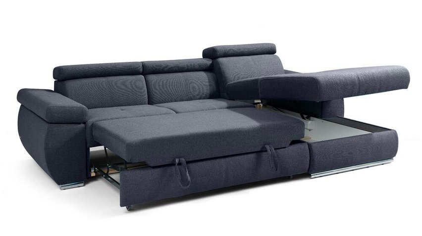 Ararip corner sofa bed 276 cm with adjustable headrests (Fabric: Element 22, Side: Right)