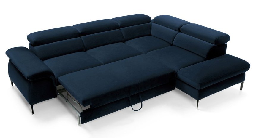 Naverro L-shaped corner sofa bed (Fabric: Monolith 77, Side: Right)