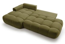 Ombo L-shaped corner sofa with sleeping function with container Salvador 08, hydrophobic velvet, left-hand side