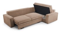 Figline L-shaped corner sofa with sleeping function with container Lincoln 17 corduroy right-hand side