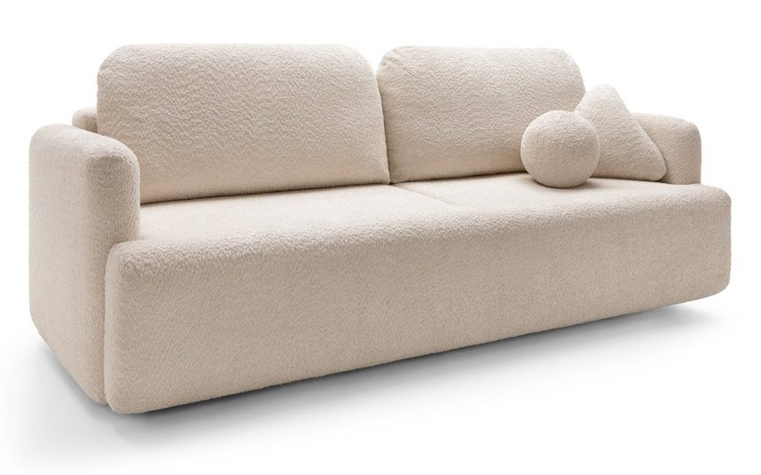 Lambina three-seater sofa with Abriamo 03 boucle container