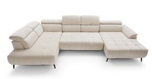 Corner sofa with sleeping function Mamutio U-shaped Aphrodite 02 chenille left-hand side