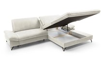 Corner sofa with sleeping function Vitala Castel 03 L-shaped with container, easy-cleaning velvet, right-hand side