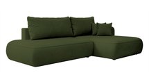 Foggi Magic Velvet 2295 L-shaped corner sofa with sleeping function with a container in hydrophobic velor fabric, right-hand side