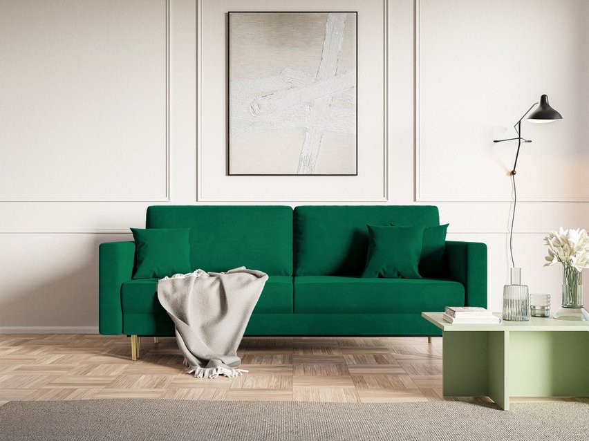 Valico three-seater sofa with gold legs