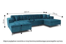 Corner sofa with sleeping function Correly U-shaped (Fabric: Nube 20)