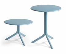 Step Nardi round garden table, 60 cm, made of certified light blue material