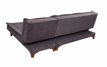 Corner sofa with sleeping function Shesse L-shaped anthracite velvet left-hand side