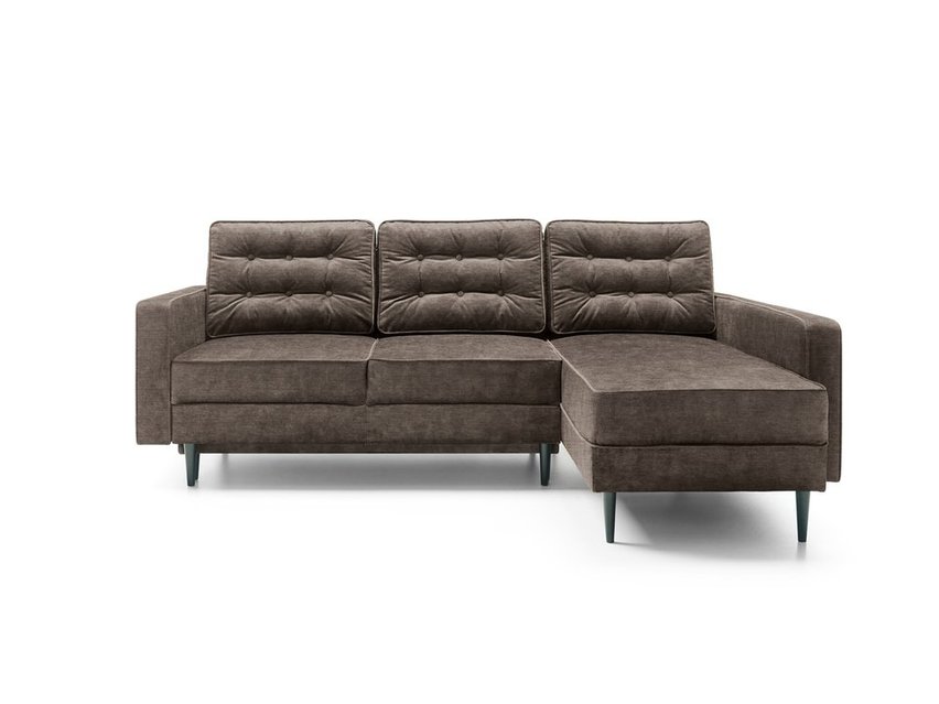 Corner sofa with sleeping function Juttic 227 cm (Fabric: Gemma 85, Legs: Black, Side: Right)