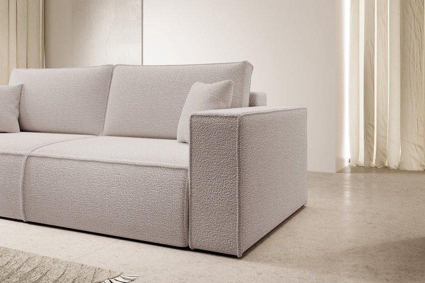 Farese three-seater sofa with storage, brown boucle