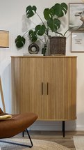 Gativel chest of drawers, natural oak slats