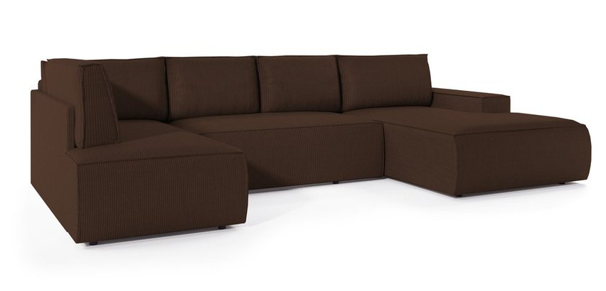 Corner sofa with sleeping function Farese New U-shaped with container right side (Fabric: Poso 06)