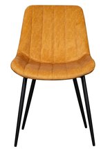 Roploy upholstered chair in mustard velvet