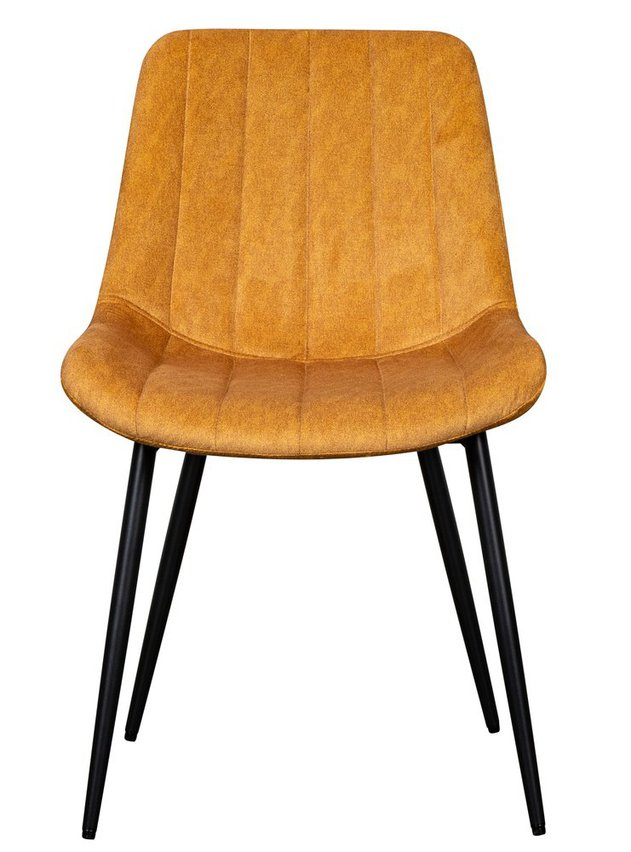 Roploy upholstered chair in mustard velvet