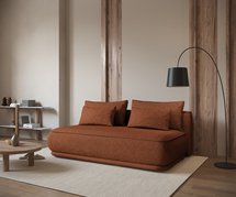 Leanno three-seater sofa with Loop 10 boucle container