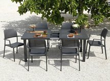 Levante Nardi extendable garden table 160-220x100 cm made of certified anthracite material