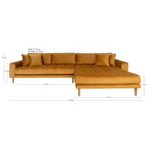 Corner sofa Dagmarri honey velvet right side