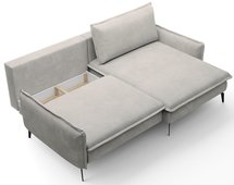 Corner sofa with sleeping function Glossy L-shaped Aphrodite 04 right-hand side