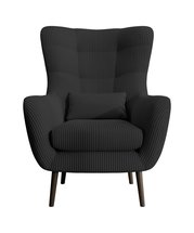 Fauteuil lounge Vence Lincoln 100 avec repose-pieds, pieds noirs