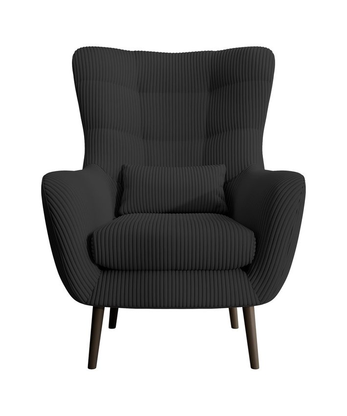 Fauteuil lounge Vence Lincoln 100 avec repose-pieds, pieds noirs