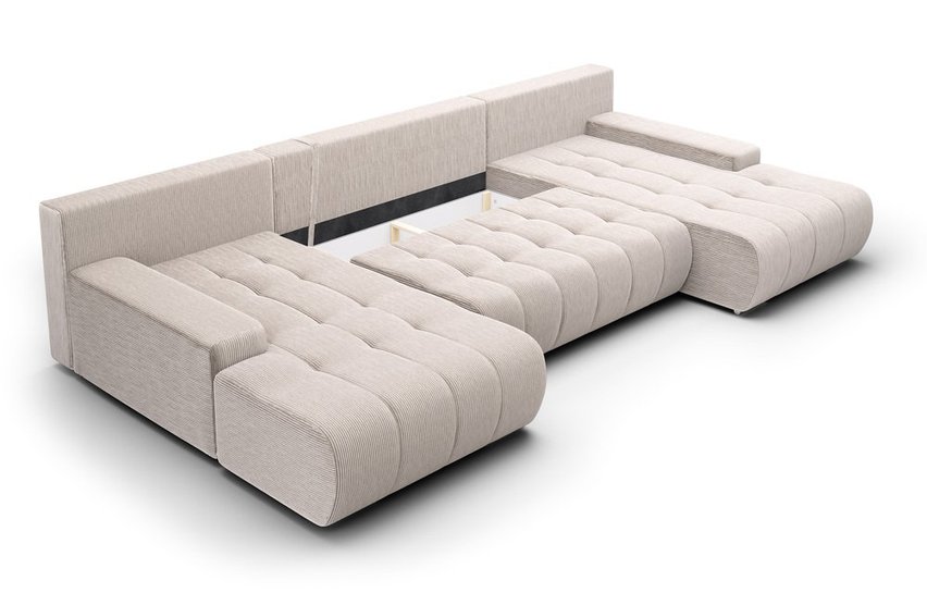 Corner sofa with sleeping function Magliano U-shaped with storage Poso 100 corduroy