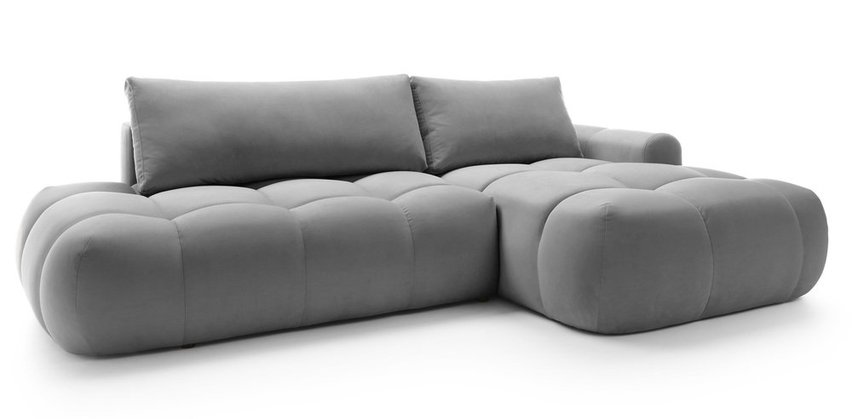 Ombo L-shaped corner sofa with sleeping function with container Salvador 17, hydrophobic velvet, right-hand side