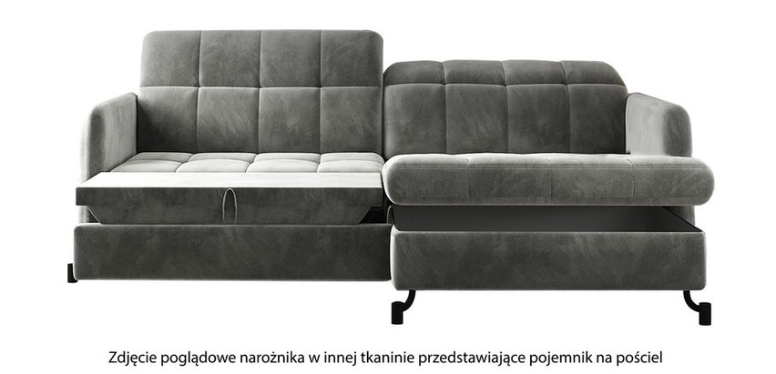 Clainlo corner sofa bed with storage (Fabric: Kronos 07, Side: Right)