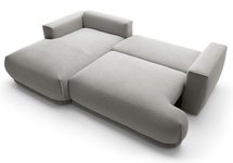 Divo Mini L-shaped corner sofa with sleeping function with a left-handed light gray boucle container