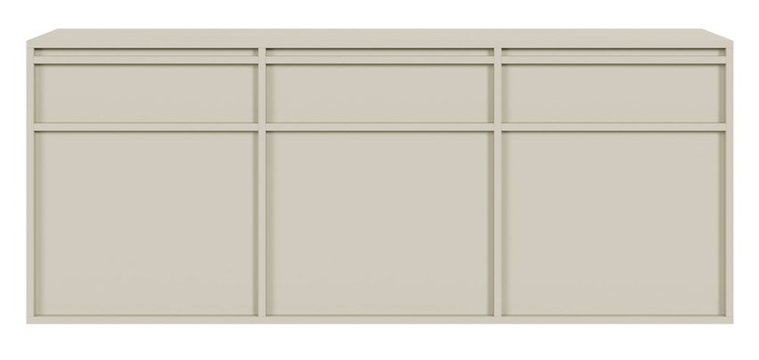 Evo three-door chest of drawers, hanging, 154 cm, Gray beige