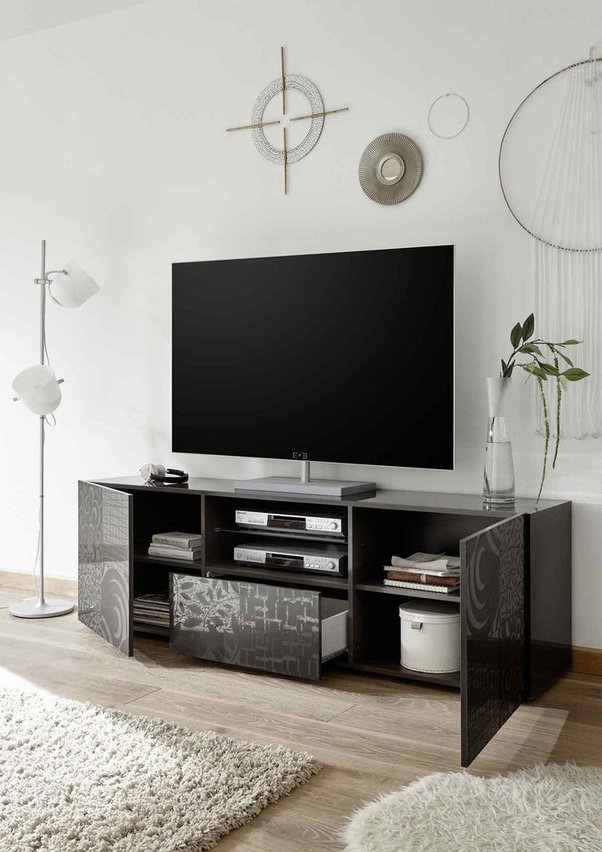 Certille RTV cabinet, two-door, anthracite