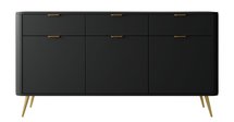 Oval three-door chest of drawers 163.5 cm Black